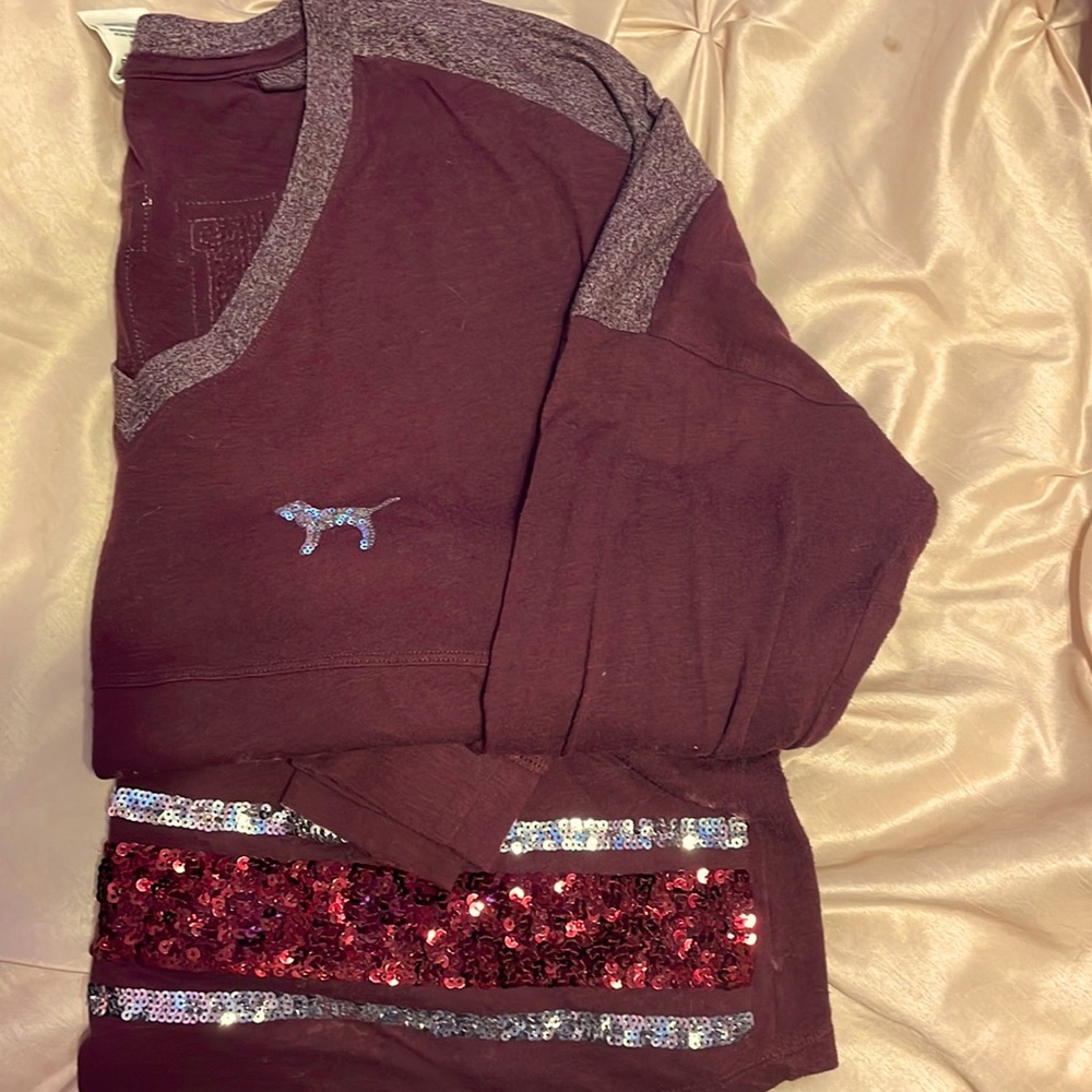 PINK by Victoria secret lightweight shirt. Maroon/ burgundy